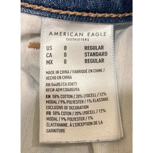 American Eagle Outfitters Mom Medium Blue Straight Distressed High Rise Jeans - Picture 5 of 7